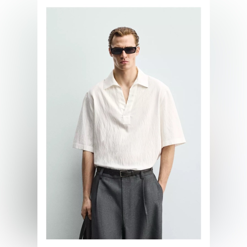 TEXTURED STRIPED POLO SHIRT